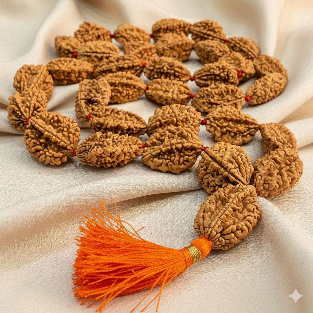 2 Mukhi Rudraksha Mala (108+1 Bead)