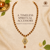 5 Mukhi Golden Cap Rudraksha Mala with Pendant (44+1 Beads)