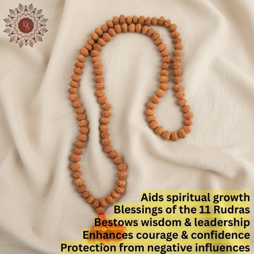 11 Mukhi Rudraksha Mala (108+1 beads)