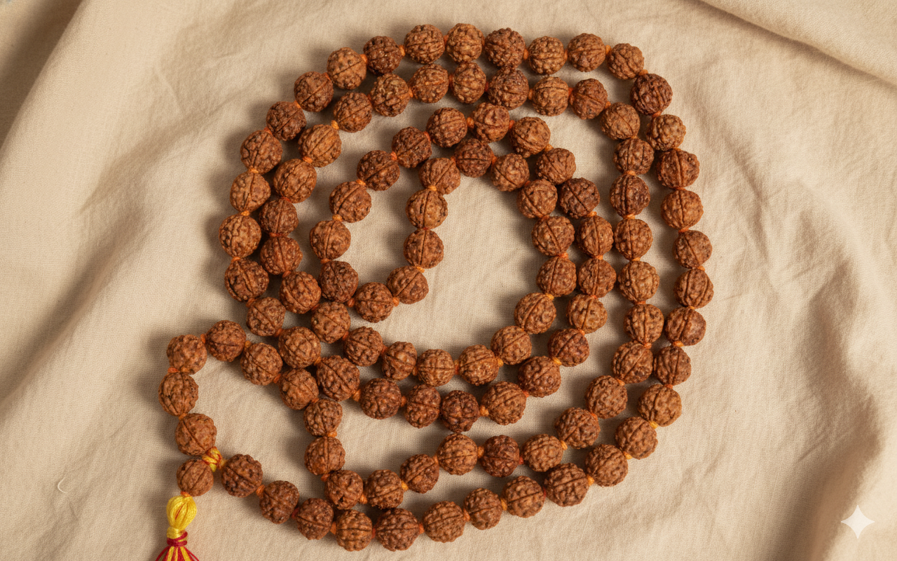 4 Mukhi Rudraksha Mala (108+1 Beads)