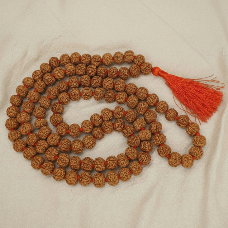 6 Mukhi Rudraksha Mala (108+1 bead)