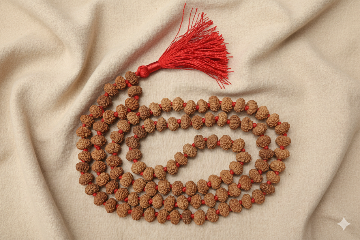 9 Mukhi Rudraksha Mala (108+1 Beads)