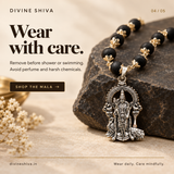 Silver Plated Karungali Mala with Lord Murugan Pendant