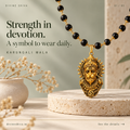 Gold Plated Karungali Mala with Lord Hanuman Pendant
