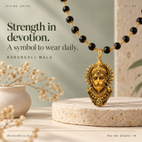 Gold Plated Karungali Mala with Lord Hanuman Pendant