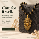 Gold Plated Karungali Mala with Lord Hanuman Pendant