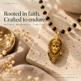 Gold Plated Karungali Mala with Lord Hanuman Pendant