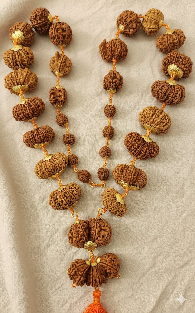 1–21 Mukhi Rudraksha Mala (Indra Mala)