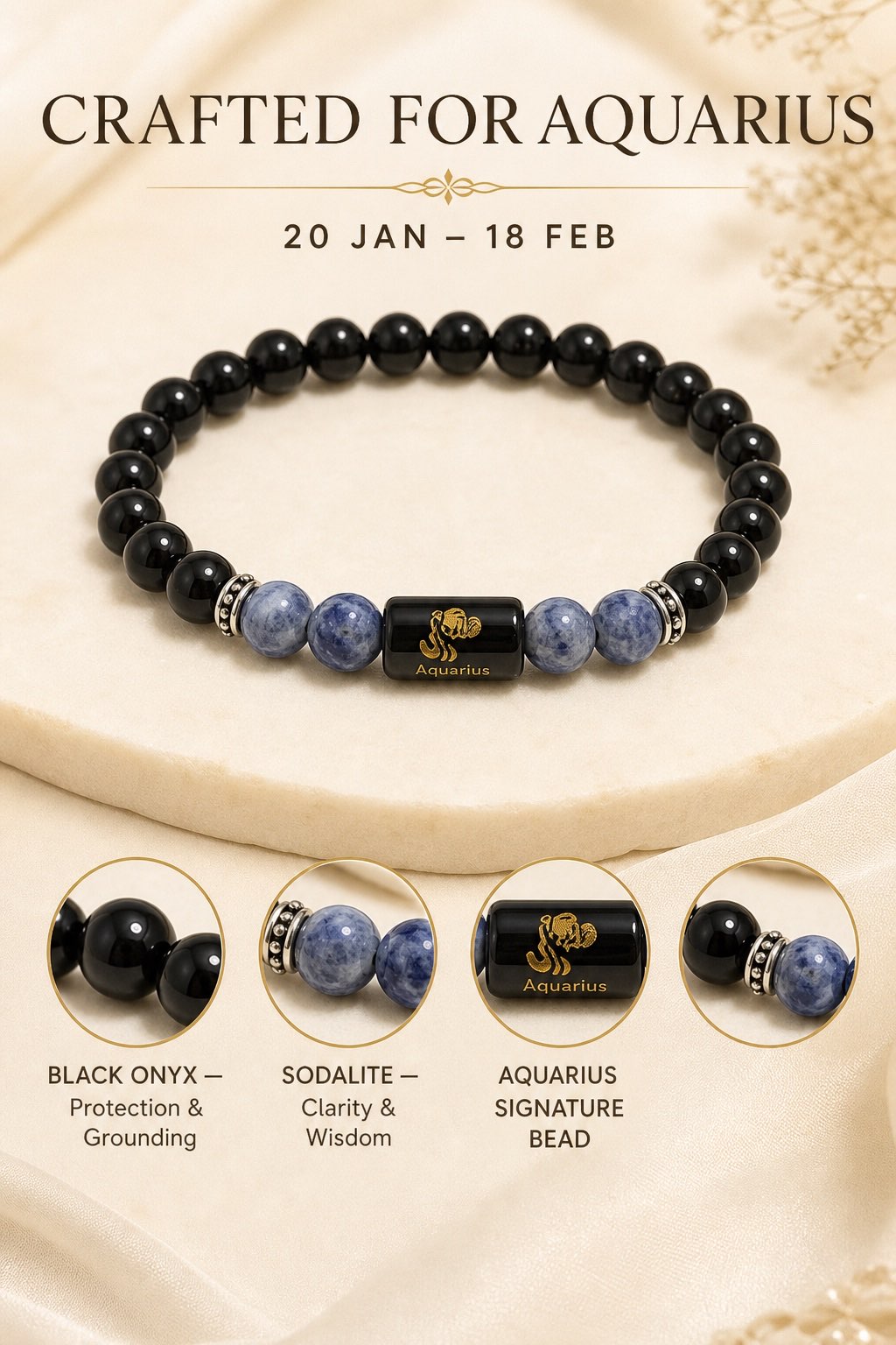 Aquarius bracelet material details