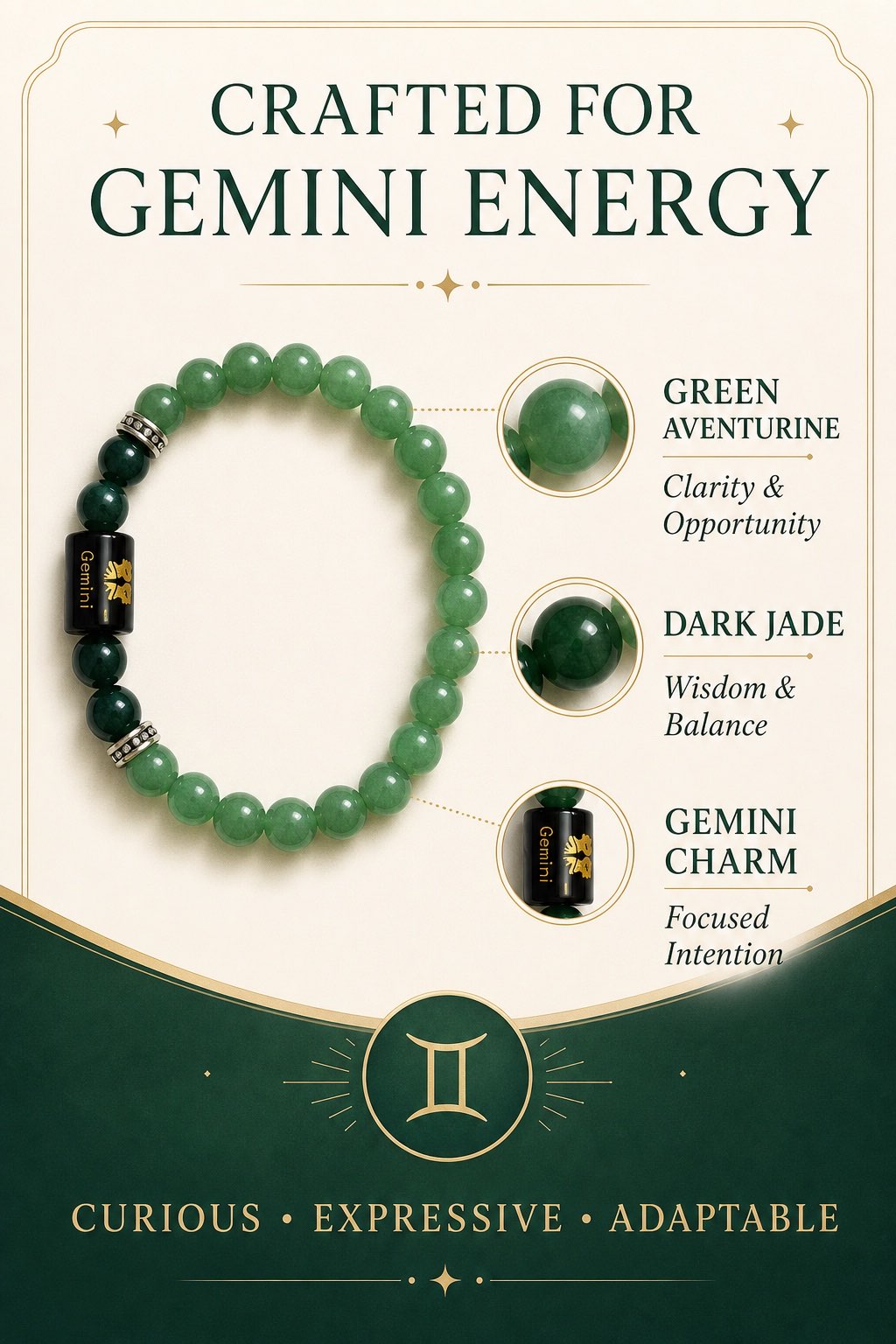 Gemini bracelet material details