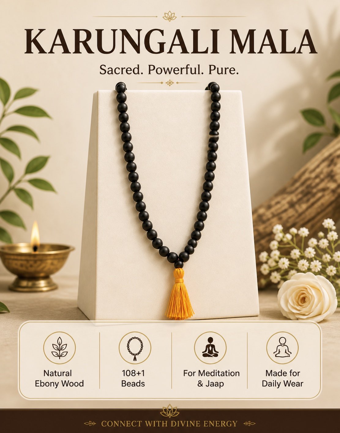 Divine Shiva Karungali Mala overview